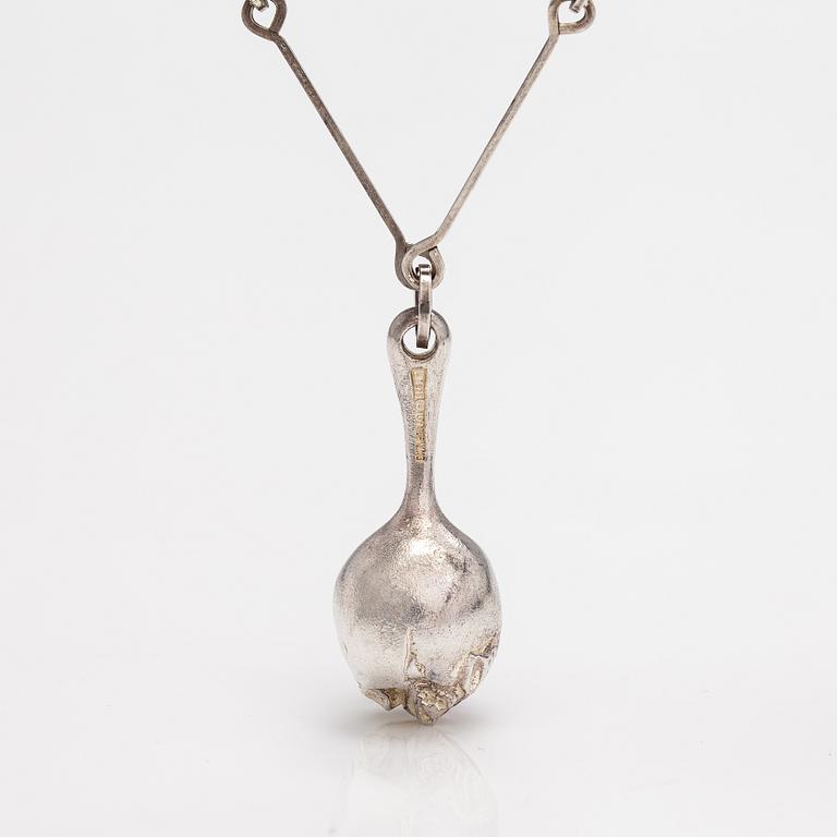 Björn Weckström, "Nectaris", a sterling silver and acrylic necklace. Lapponia 1973.