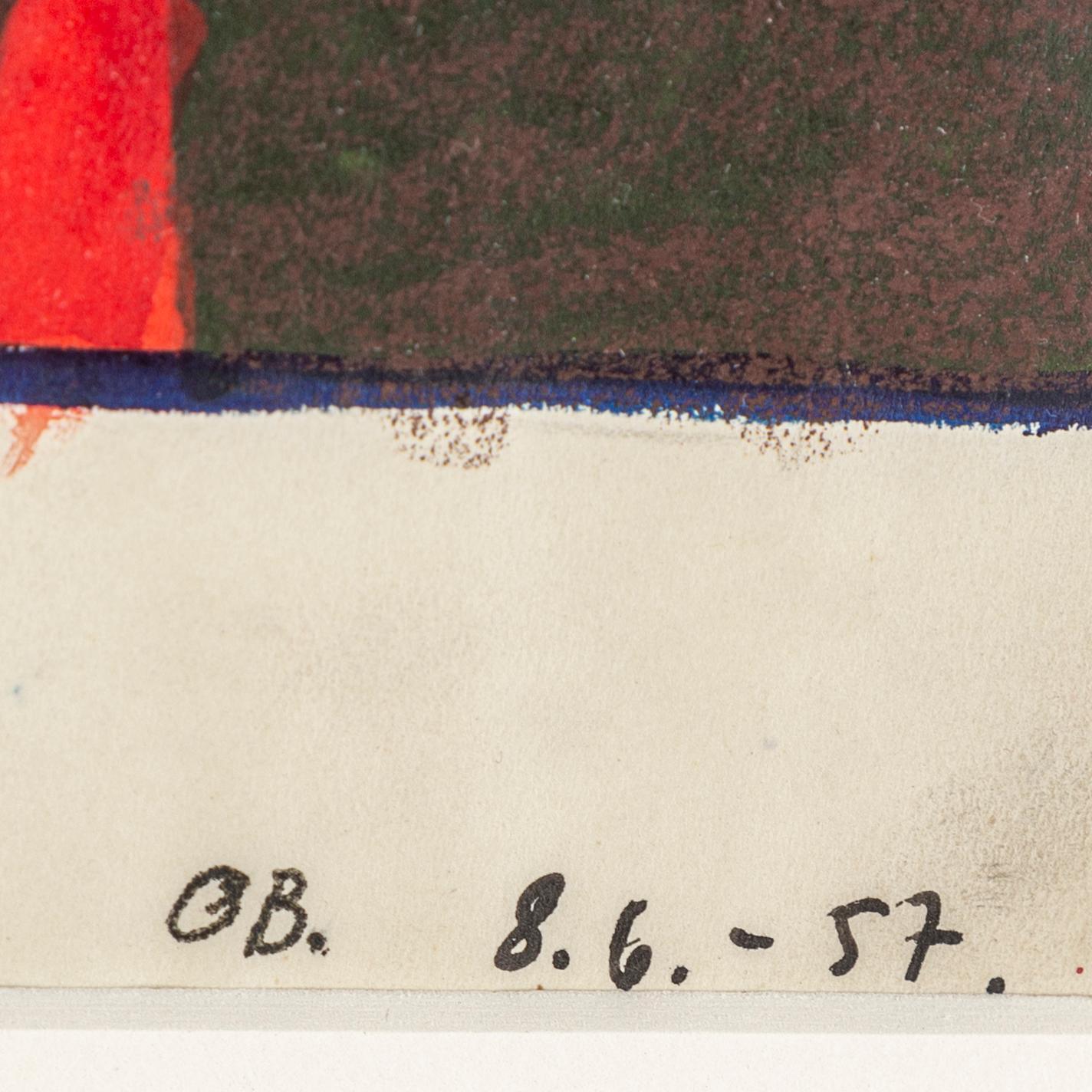 OLLE BONNIÉR, watercolor on paper, signed and dated 8.6.-57.