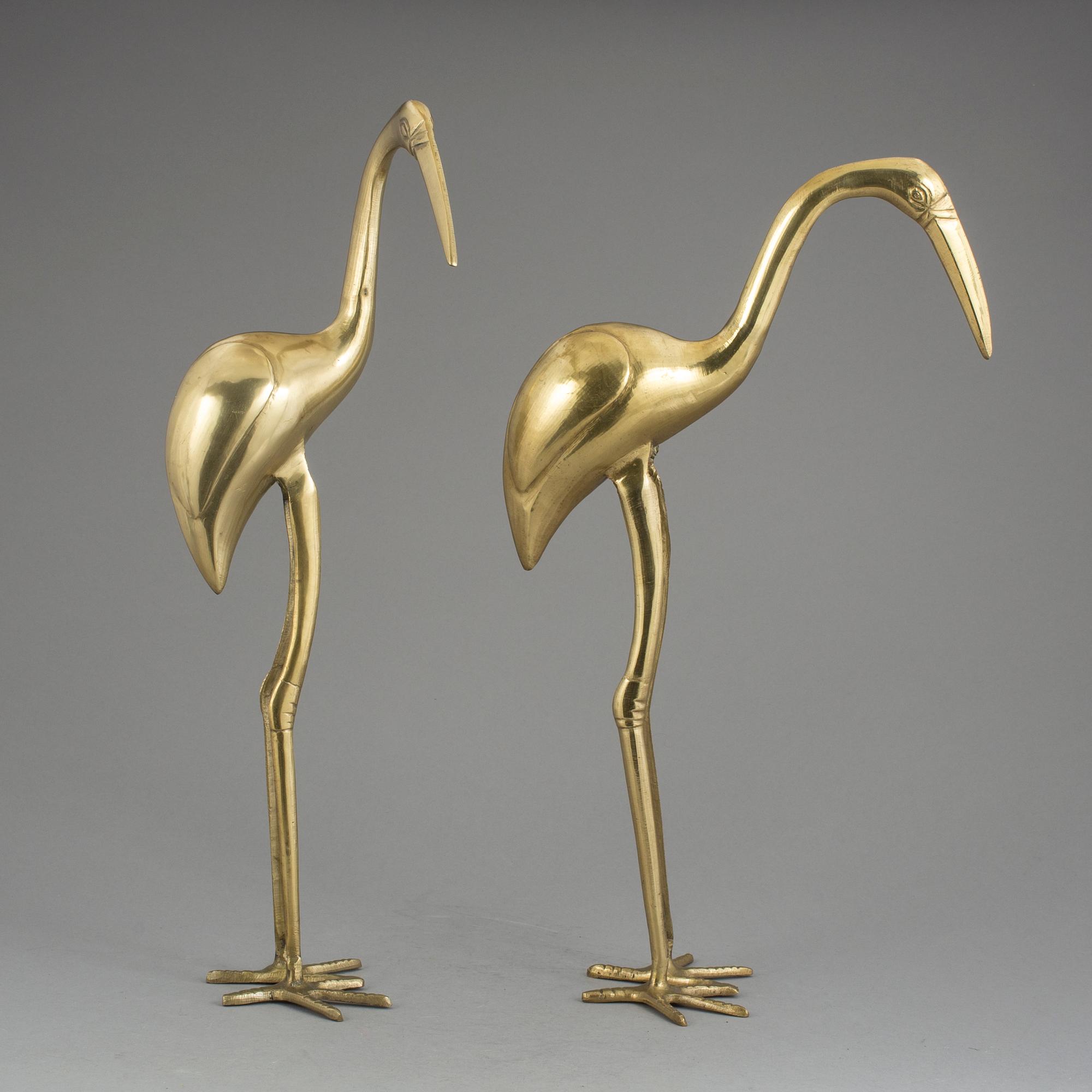 INREDNINGSSKUPTURER, 2 st, mässing, 1900-talets slut.