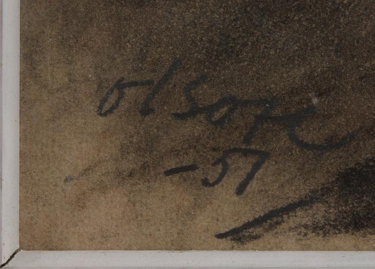 OVE OLSON, teckning, sign.