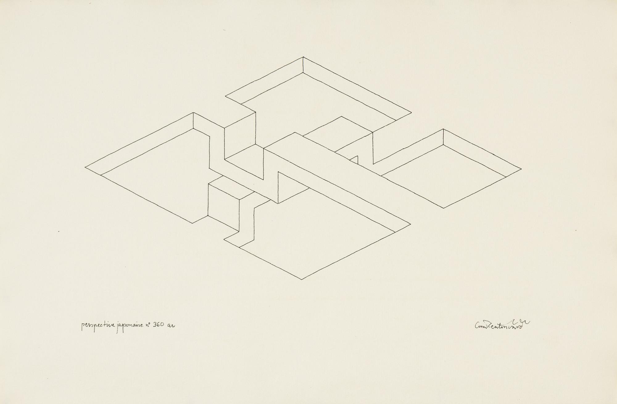 Oscar Reutersvärd, indian ink on paper, signed.