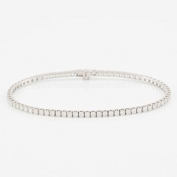 Tennis bracelet, 18K white gold with brilliant-cut diamonds.