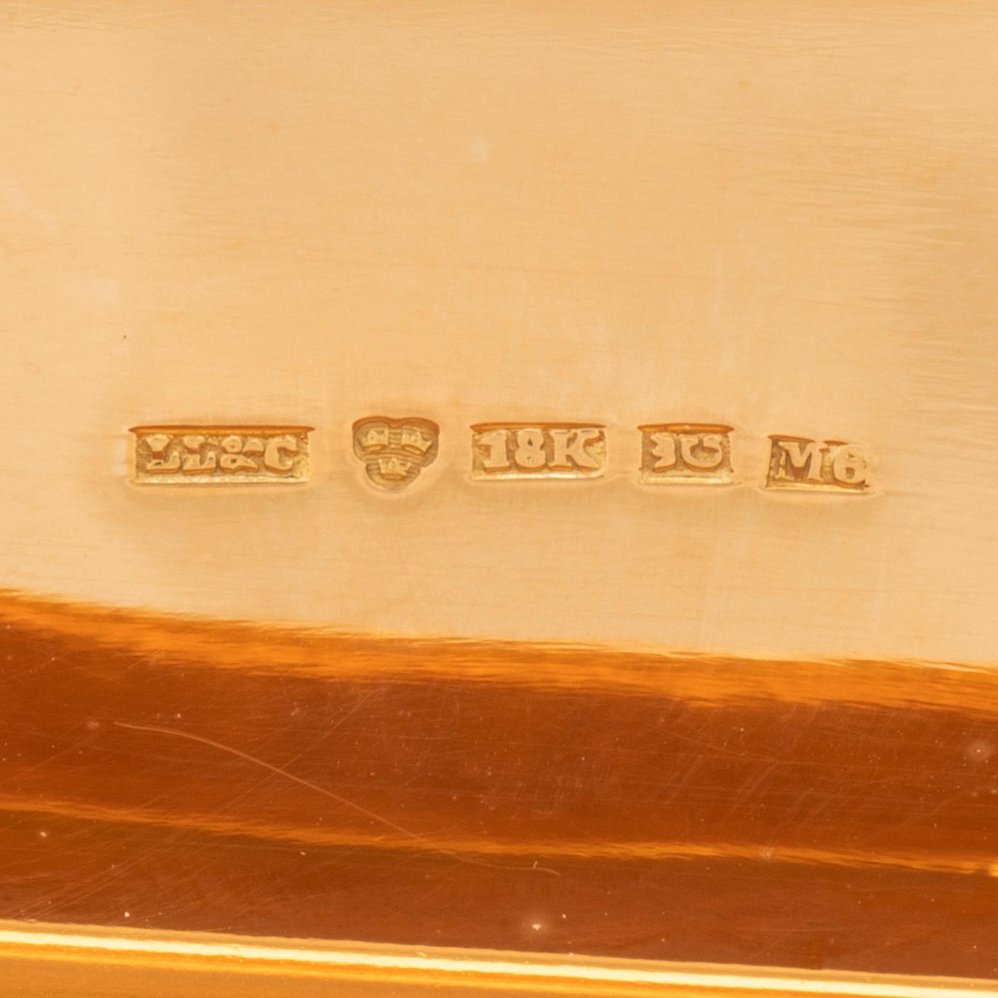 An 18K gold box by Lars Larsson & Co Gothenburg 1890.