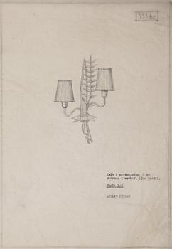 Hans Bergström, a set of three wall lamps, model "333", ateljé Lyktan, Sweden 1940-50s.