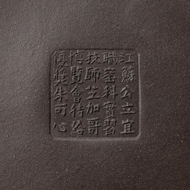 A group of Chinese yixing teapots, 1980s.