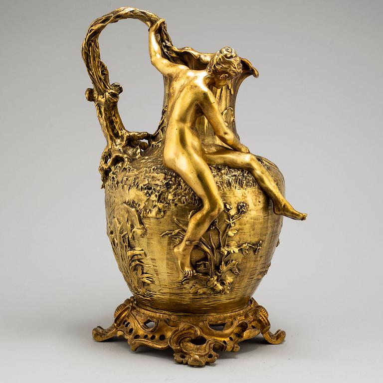 CLAUDE VIBERT, a gilt bronze "Femme pêchant" ever, Siot Decauville, Paris circa 1900.