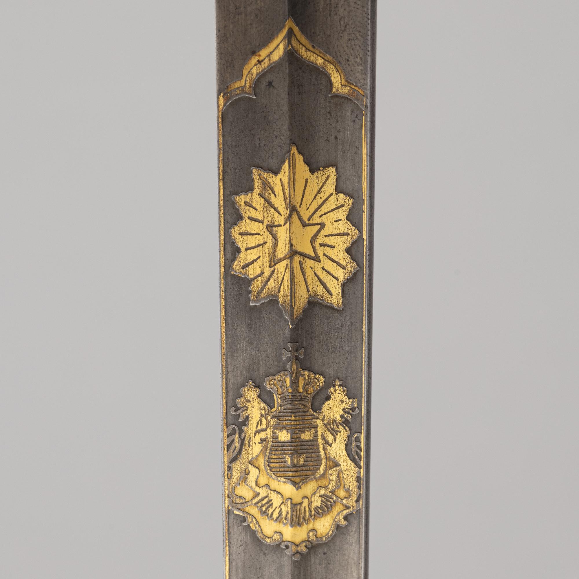 Saber, Swedish, second half of the 19th century, with scabbard.