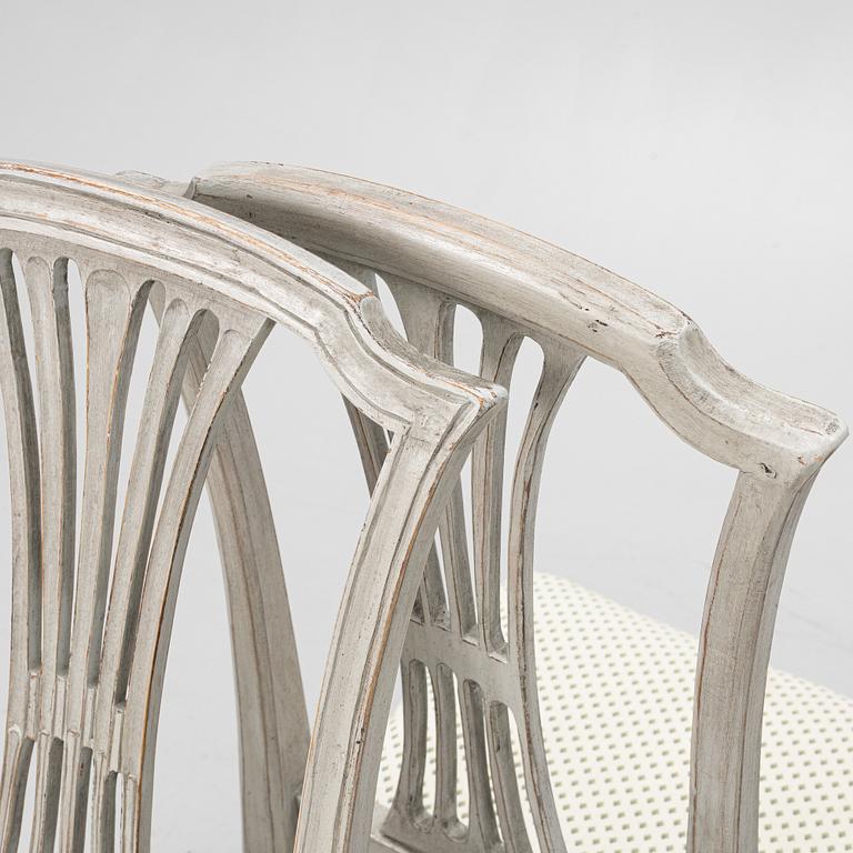 A pair of Gustavian style chairs, early 20th Century.