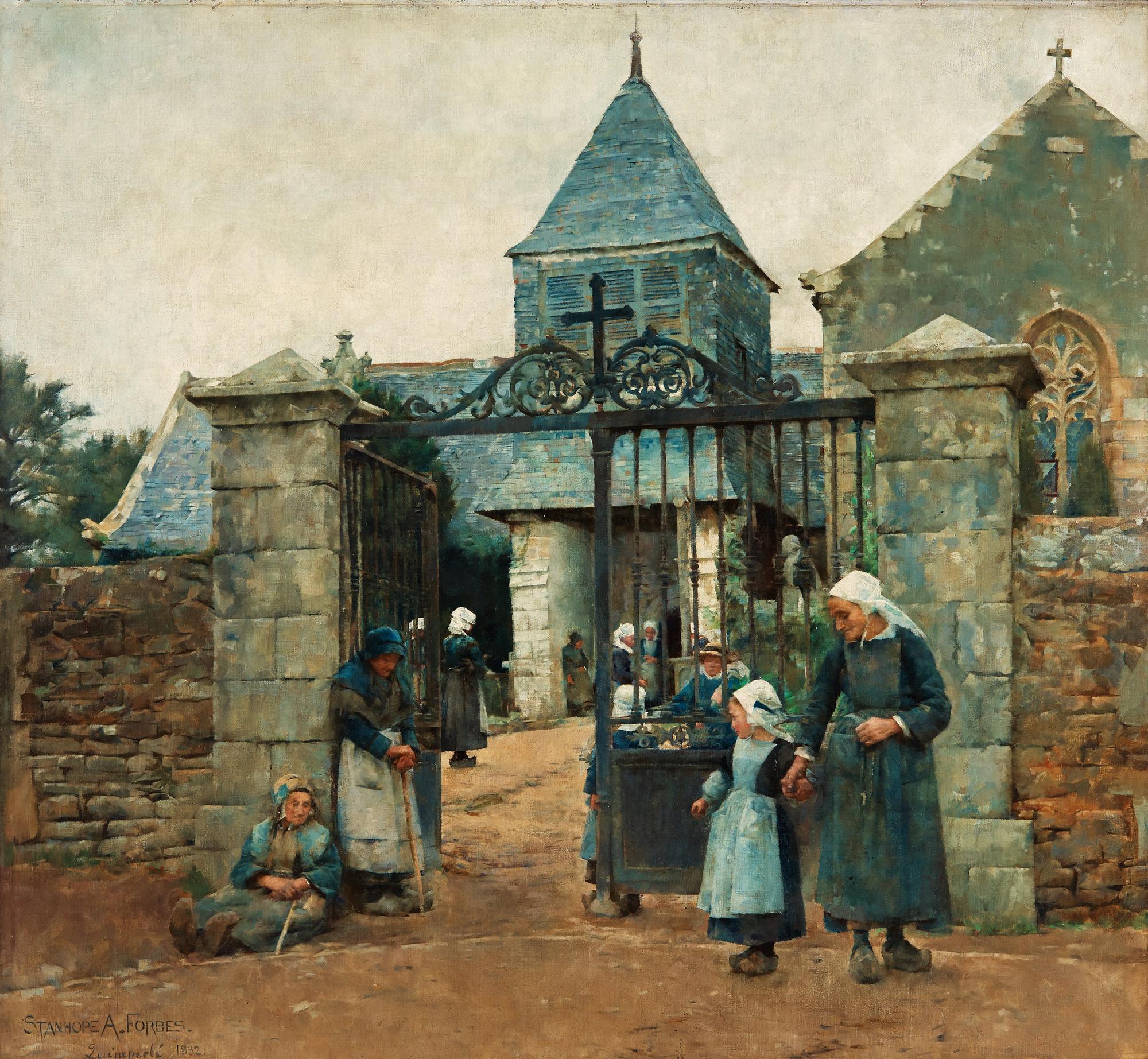 Stanhope A. Forbes, Utanför Chapelle Saint-David i Quimperlé, motiv från Bretagne.