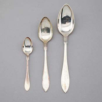 BESTICK, 22 delar, silver, bl a GAB, Stockholm, 1900-talets första hälft. Total vikt ca 937 gram.