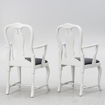 Karmstolar, ett par, rokokostil, Åmells Möbler, 2000-tal.