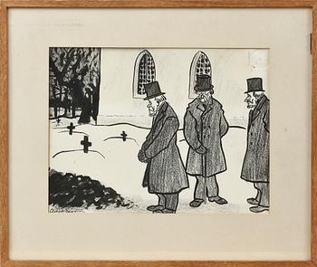 ALBERT ENGSTRÖM, blandteknik på papper, sign.