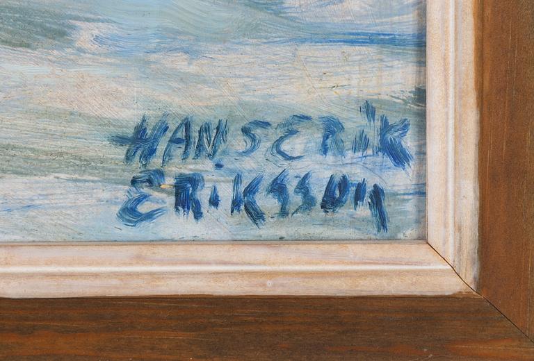 Hans-Erik Eriksson, olja på pannå, signerad.