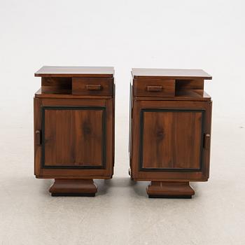Bedside tables, a pair, Art Deco, first half of the 20th century.