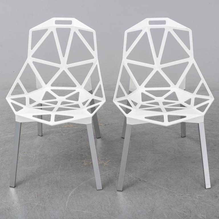 KONSTANTIN GRCIC, a pair of white aluminium "Chair one", Magis, Italien, 21st century.