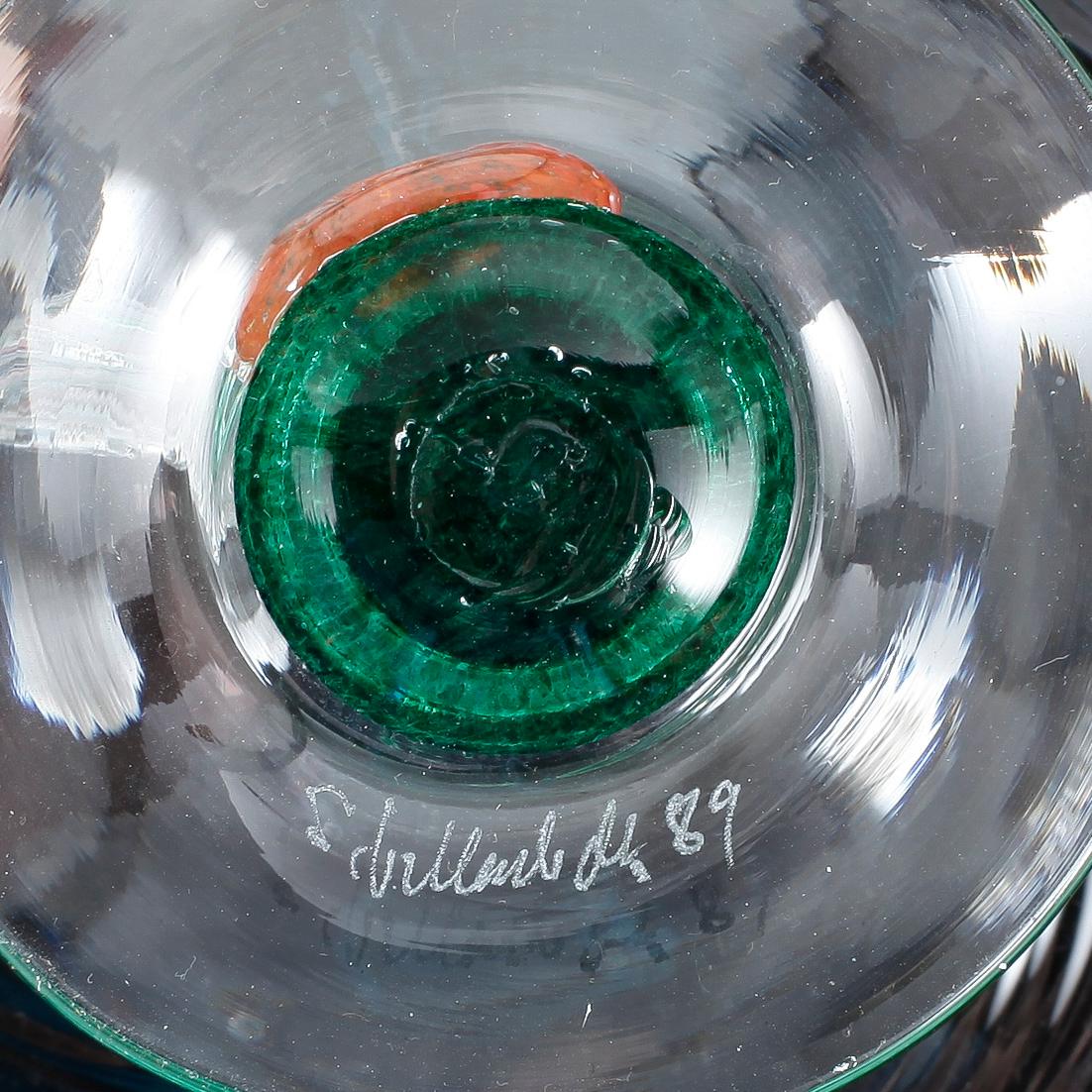 PARTI GLAS, 4 delar, Staffan Gellerstedt, Studioglashyttan, Stockholm och Anne Nilsson, Orrefors, 1980/90-tal.