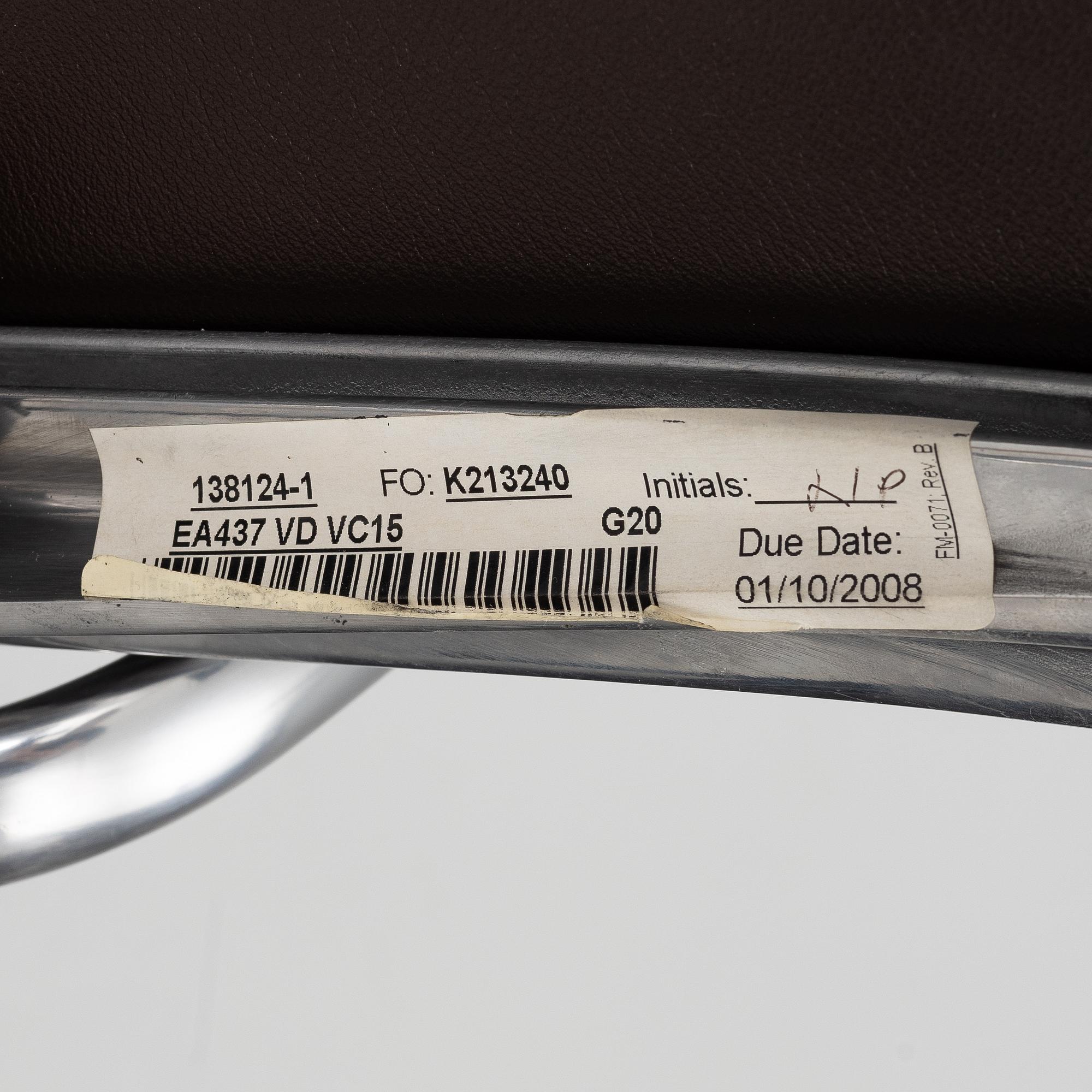 Charles & Ray Eames, kontorsstol, "Soft Pad Chair EA 219, high backrest", Hermen Miller, 2000-tal.