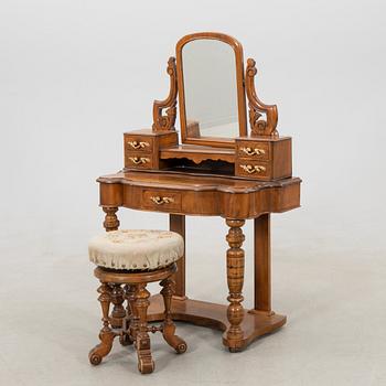 Dressing table with stool, late 19th century.