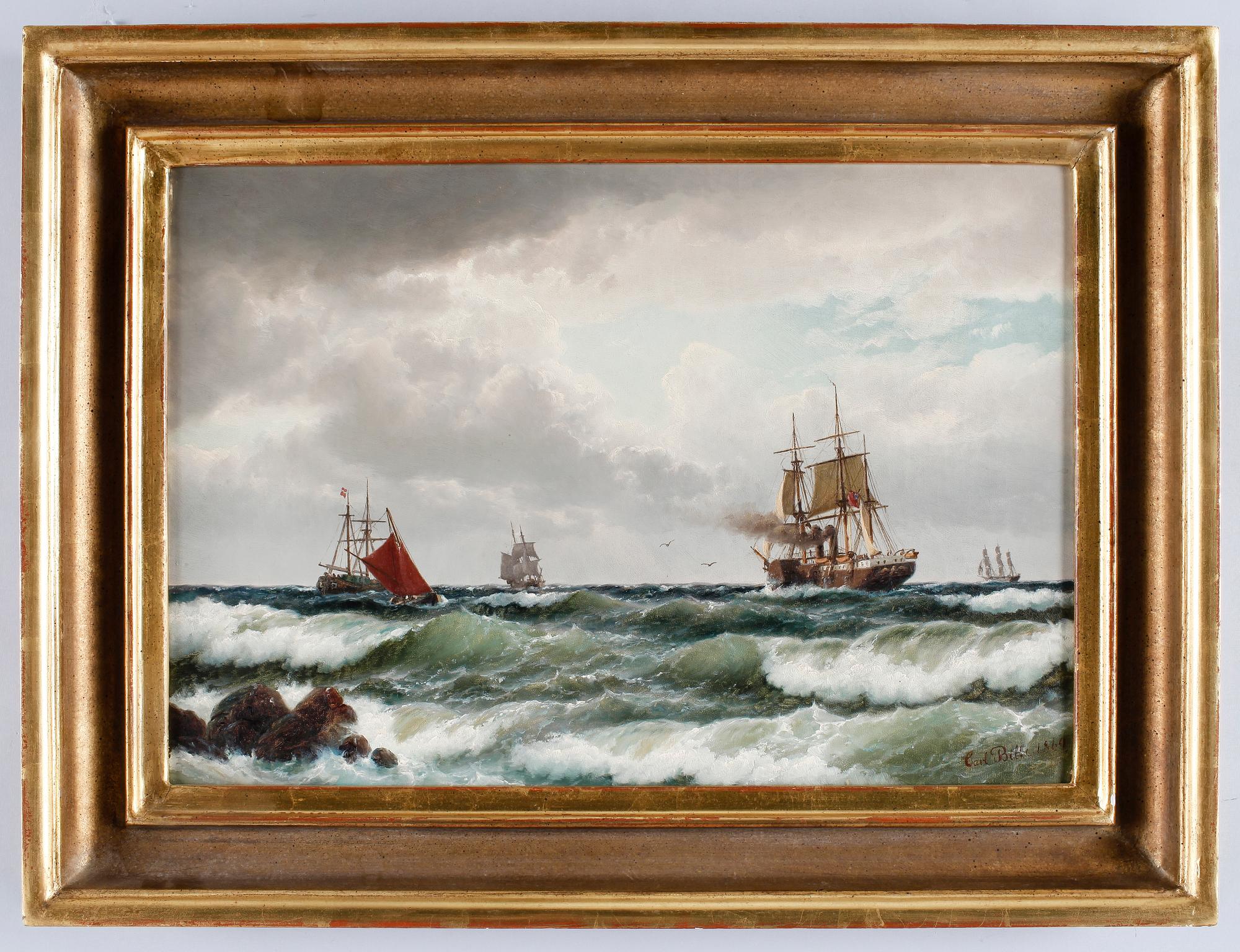 CARL LUDWIG BILLE, olja på duk, sign och dat 1869.