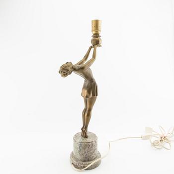 Bordslampa troligen Malmö Lampfabrik Art Deco 1900-talets första hälft.