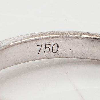 Ring, faceted morganite, octagon-cut diamonds, 18K white gold.