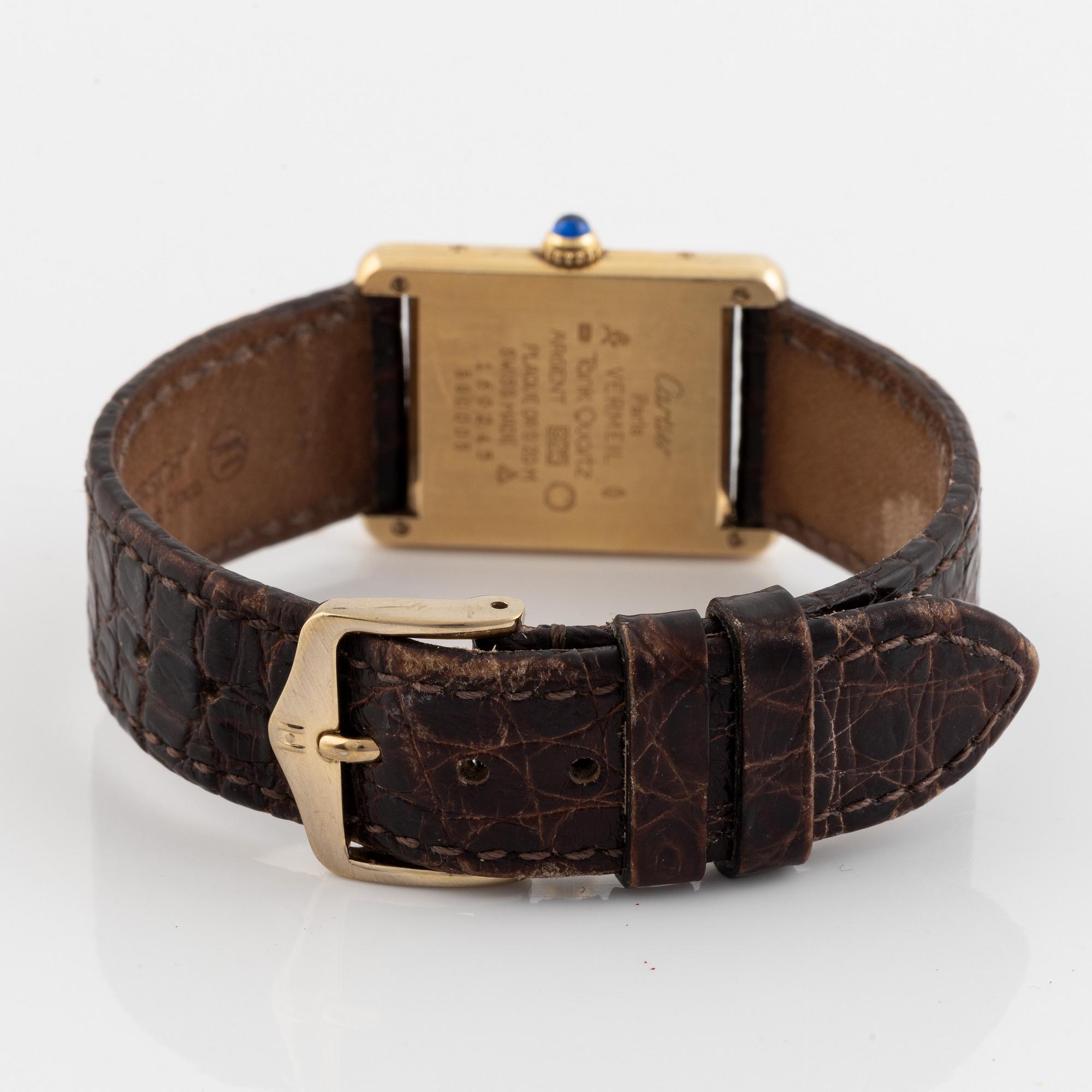 must de Cartier, Tank, armbandsur, 23,5 x 23 (31) mm.