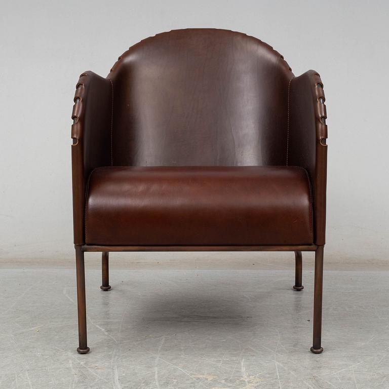 MATS THESELIUS, a 'Bruno' leather easy chair from Källemo, designed in 1997.