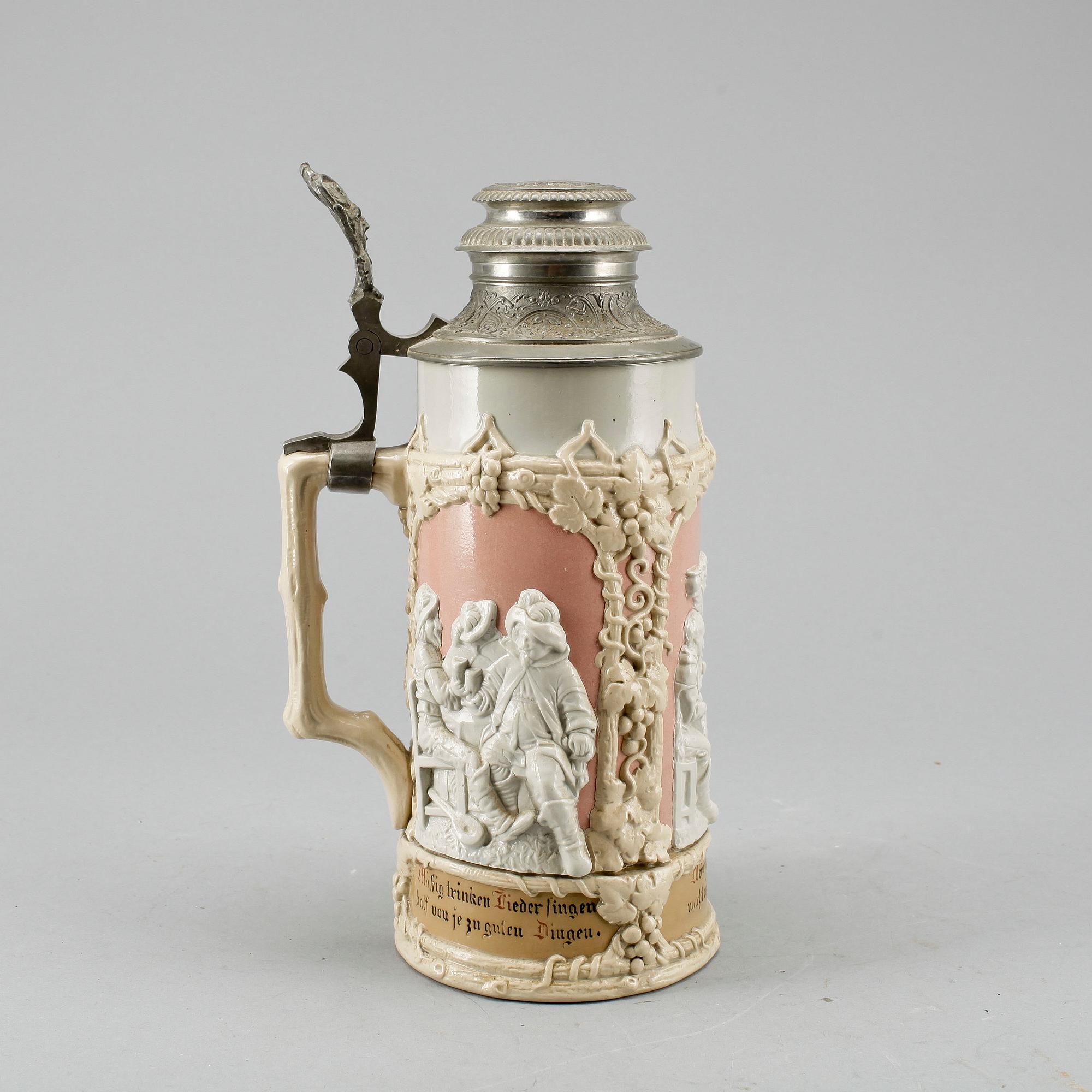 STOP, porslin och tenn, Villeroy & Boch, omkring 1900.