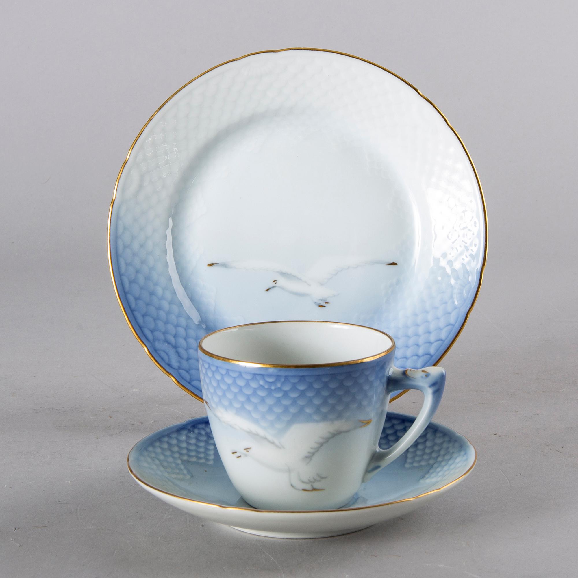 SERVIS 72 dlr Blå Måsen Bing & Gröndahl Danmark 1900-talets senare del porslin.