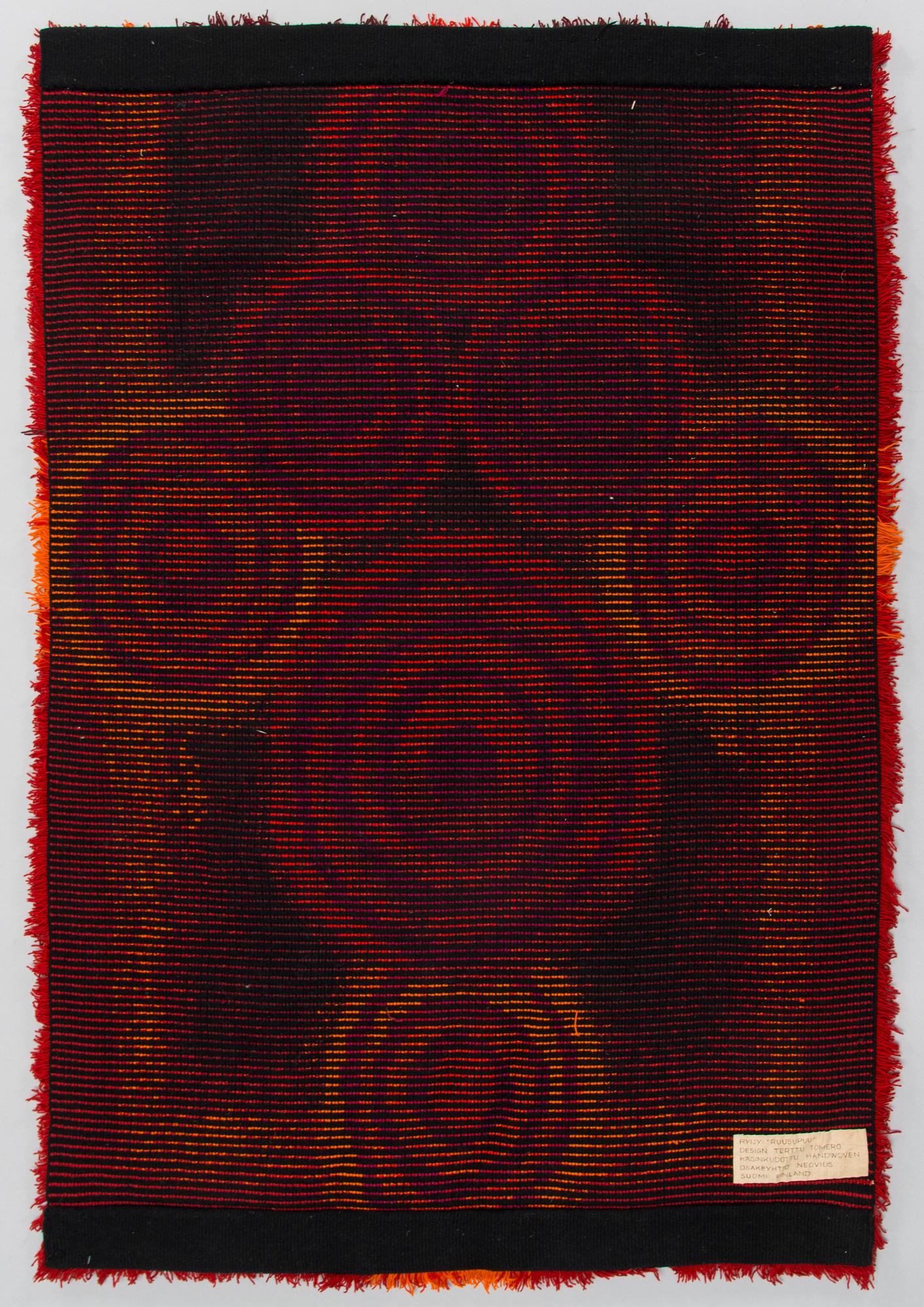 Terttu Tomero, rya, modell för Neovius Oy. Ca 160 x 110 cm.