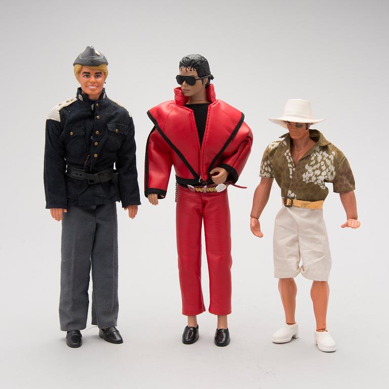 Three dolls, Mattel 1968-1971, and MJJ Production LJN Toys Ltd 1984.