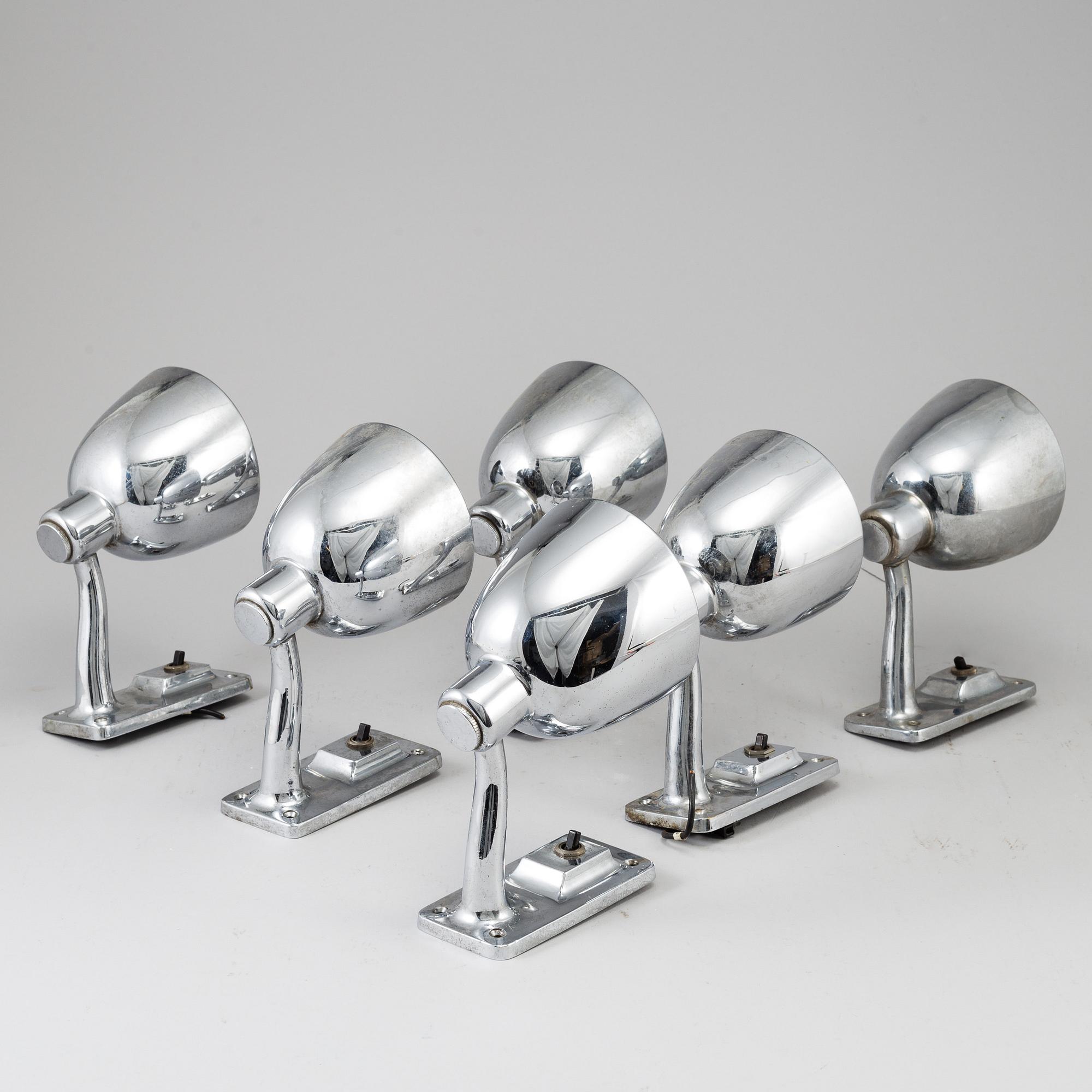 6 20th century wall lights.