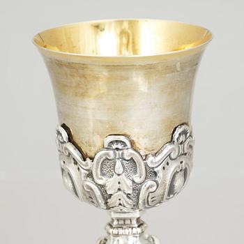 A 17th century parcel-gilt silver cup, possibly Rome.