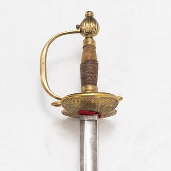 Värja svensk, för infanteriofficer, 1800-talets första hälft.