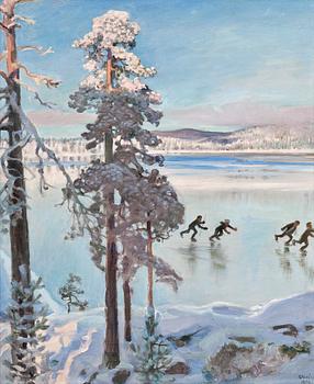 236. Akseli Gallen-Kallela, "LUISTELIJAT KALELAN RANNASSA".