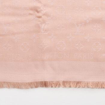 Louis Vuitton, a monogram silk and wool mix shawl.