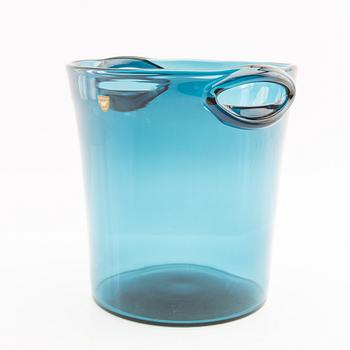 Nils Landberg, wine cooler, glass, Orrefors, 1950s.