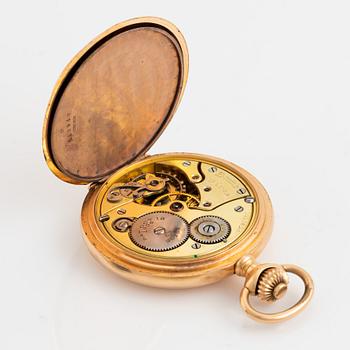 Pocket watch, Zenith, 18K gold, hunter, 52 mm.