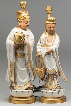 BORDSLAMPOR, ett par, 1900-tal.