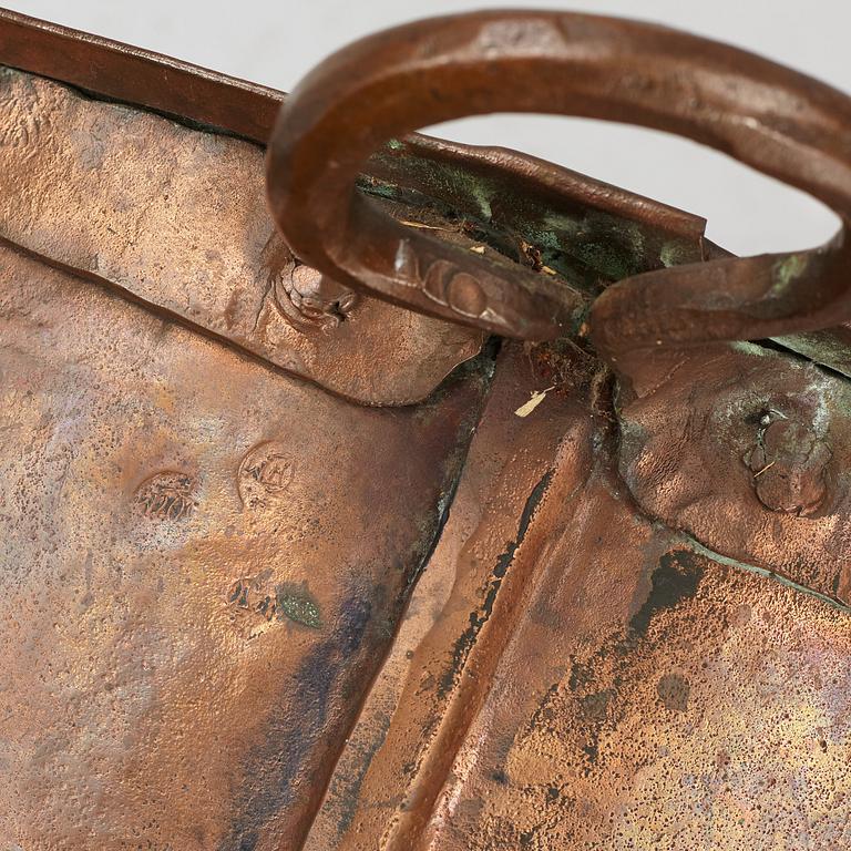 A copper barrel, 19th Century.