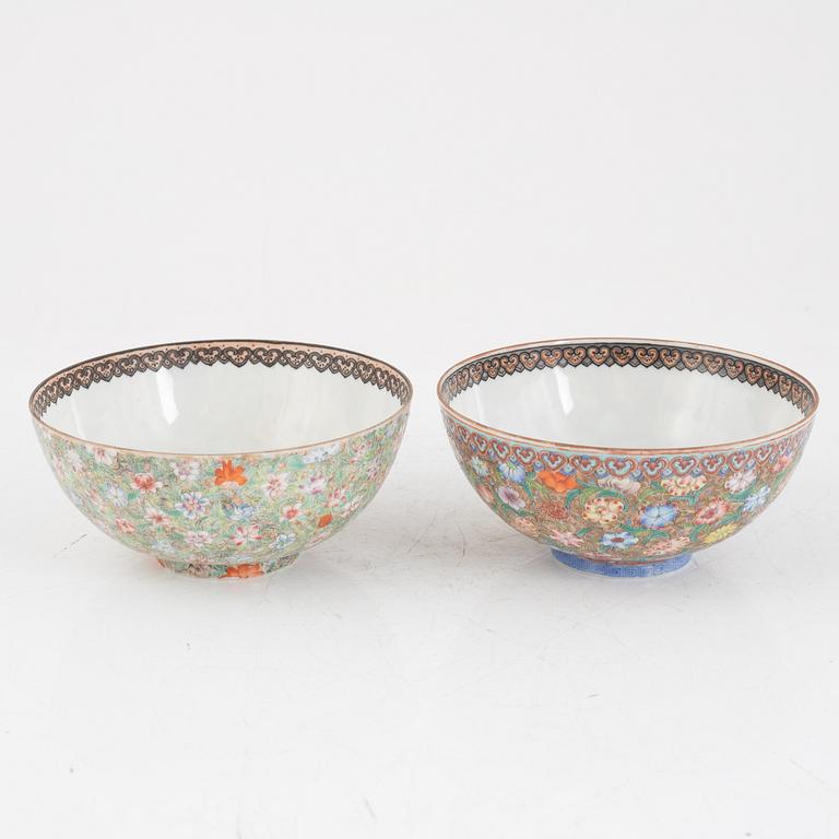 Two Chinese egg shell bowls, 20th Century.