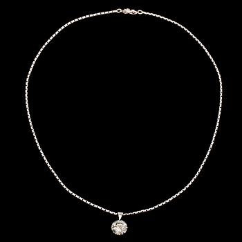 Riipus, briljanttihiottu timantti 3,60 ct, 18K valkokultaa.
