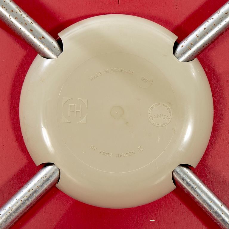 Arne Jacobsen, a set of four Myran chairs for Fritz Hansen later part of the 20th century.