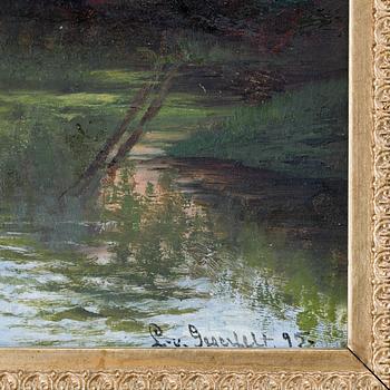 LOTTEN VON GEGERFELT, olja på pannå, 2 st. Sign.