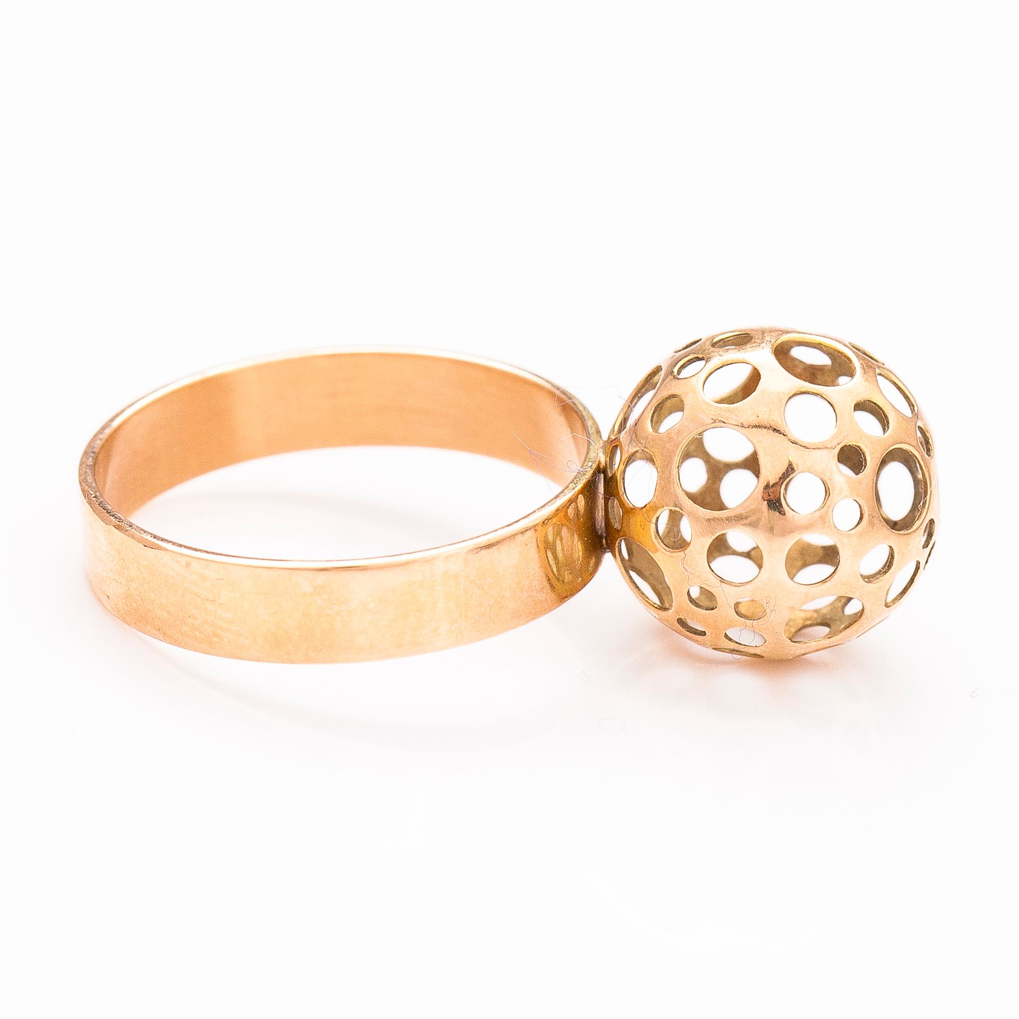 LIISA VITALI, A 14K gold ring and pendant "Leppäkerttu". Westerback, Helsinki 1973.