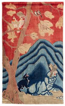 1215. An antique Baotou rug, northern China, late Qing dynasty, around 1900. c. 252x151 cm.