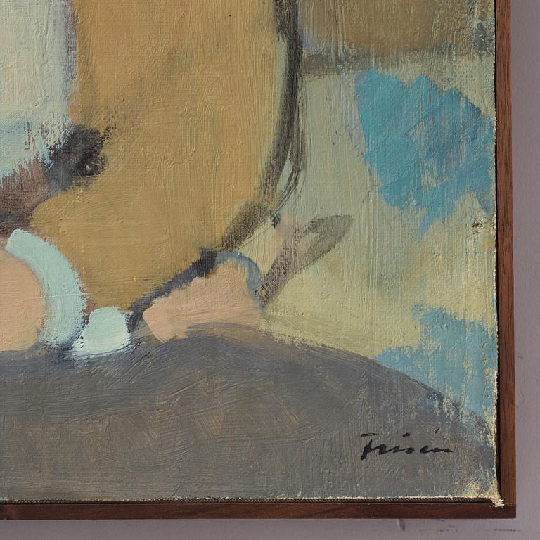 Vera Frisén, oil on relined canvas, signed.