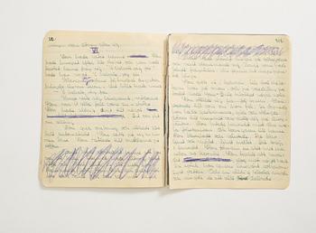 INGMAR BERGMAN (1918-2007), writingbook with drama, first version of "Hets", 1930s.