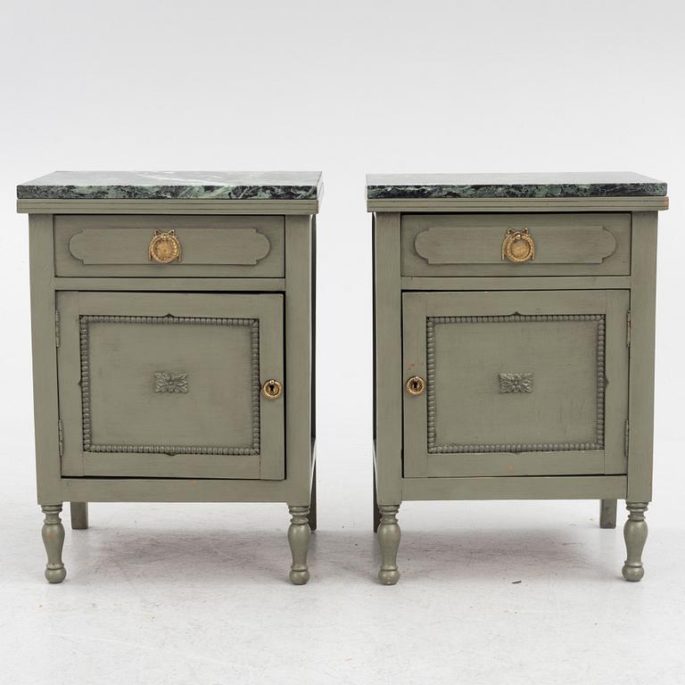 Nightstands, a pair, first half of the 20th century.