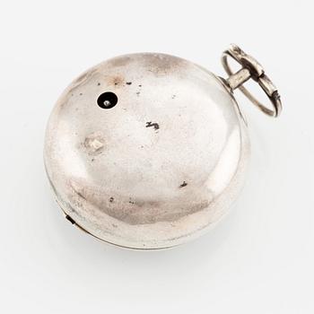 Samson, London, a silver double case pocket watch, later part of the 18th century.